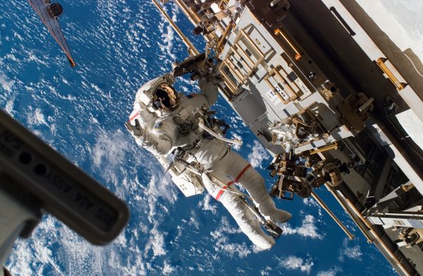 image of an astronaut in a spacesuit on a spacewalk or extravehicular activity