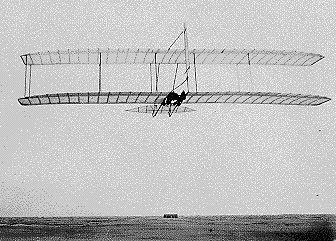 Image of Wright Flyer being flown as a glider