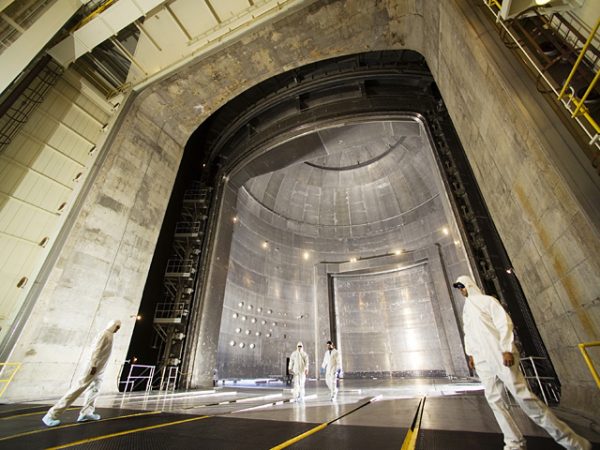 Wide angle view into the test chamber of the Space Environments Complex