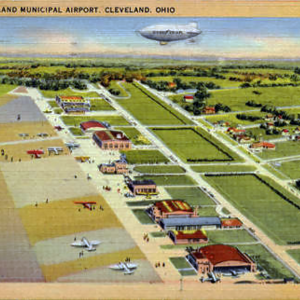 Aerial drawing of Cleveland Airport.