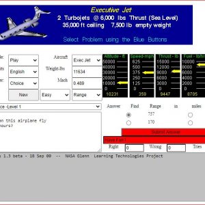 Screen capture of a Airplane Range Game simulator