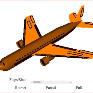 Screen capture of an Airplane's flaps simulator