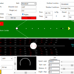 Screen capture of Baseball Stadium simulation