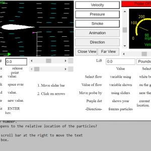 Screen capture of an airfoil simulator