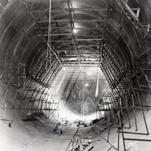 Interior of the AWT during construction.