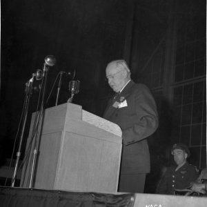 George Lewis at the podium