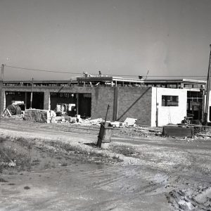 Construction of the Service Building.