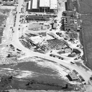 Aerial of construction site.