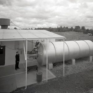 Altitude tank outside test cell.