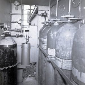 Compressed gas tanks.