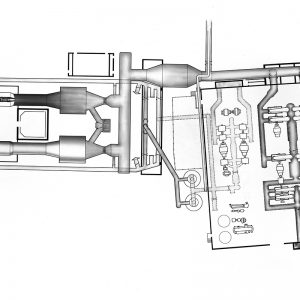 Layout of the PSL facility. The test chambers, control room, and primary coolers are to the left, and the Equipment Building is to the right.