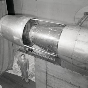 EJECTOR AND COANDA NOZZLE ON J-57 ENGINE IN THE ALTITUDE WIND TUNNEL AWT