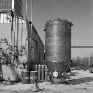 Test tank outside C Site before installation