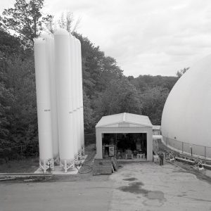 Set of cylindrical helium tanks