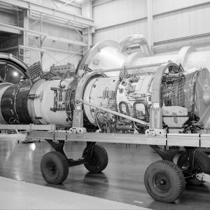 Pratt & Whitney F-100 engine prepared for testing in PSL No. 3