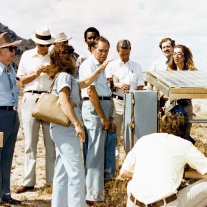 Group viewing solar array.