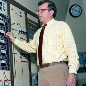 Man at control panel