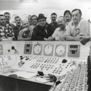 Crew in reactor control room.