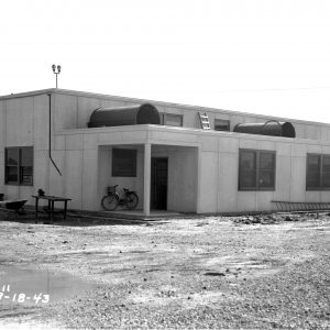 View from the north of the Supercharger Lab as construction completed in the fall of 1943.