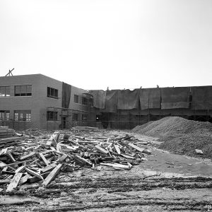 Construction of the T-shaped PSL Operations Building.