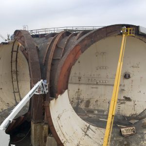 Half demolished AWT tunnel shell
