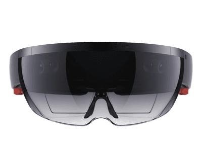 HoloLens sitting still in a perfectly white background. 