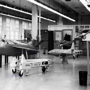Aircraft models in shop.