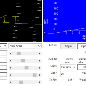 Screen capture of an Aircraft's lift simulation