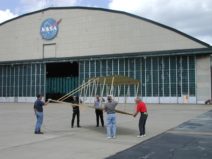Image of an aircraft at the NASA Glenn Hangar