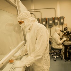 Technicians in photolithography area