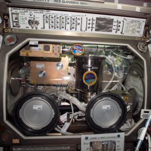 View of Smoke and Aerosol Measurement Experiment (SAME) hardware in the Microgravity Science Glovebox (MSG) in the U.S. Laboratory/Destiny. SAME aims to test the performance of ionization smoke detectors and evaluate the performance of the photoelectric smoke detectors.
