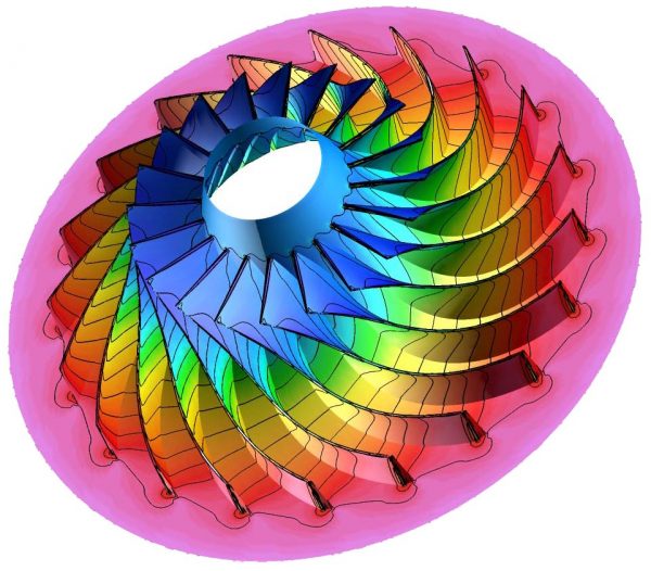 Large low-speed centrifugal impeller graphic