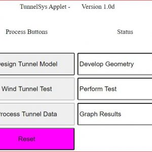 Screen capture of Tunnel System simulation showing buttons