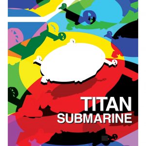 Decorative poster with artist's depiction of the Titan Turtle submarine.