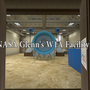 Screenshot of NASA Glenn's W1A virtual reality visualization.