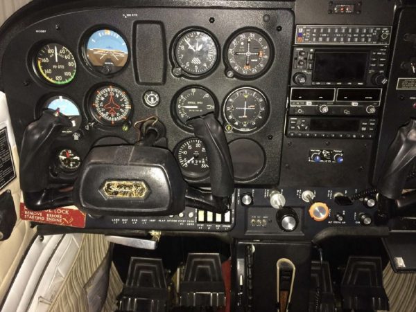 Instruments in the cockpit of the NASAIRS Cessna 172 aircraft. 
