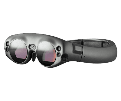 Magic Leap Headset sitting still in a white background 